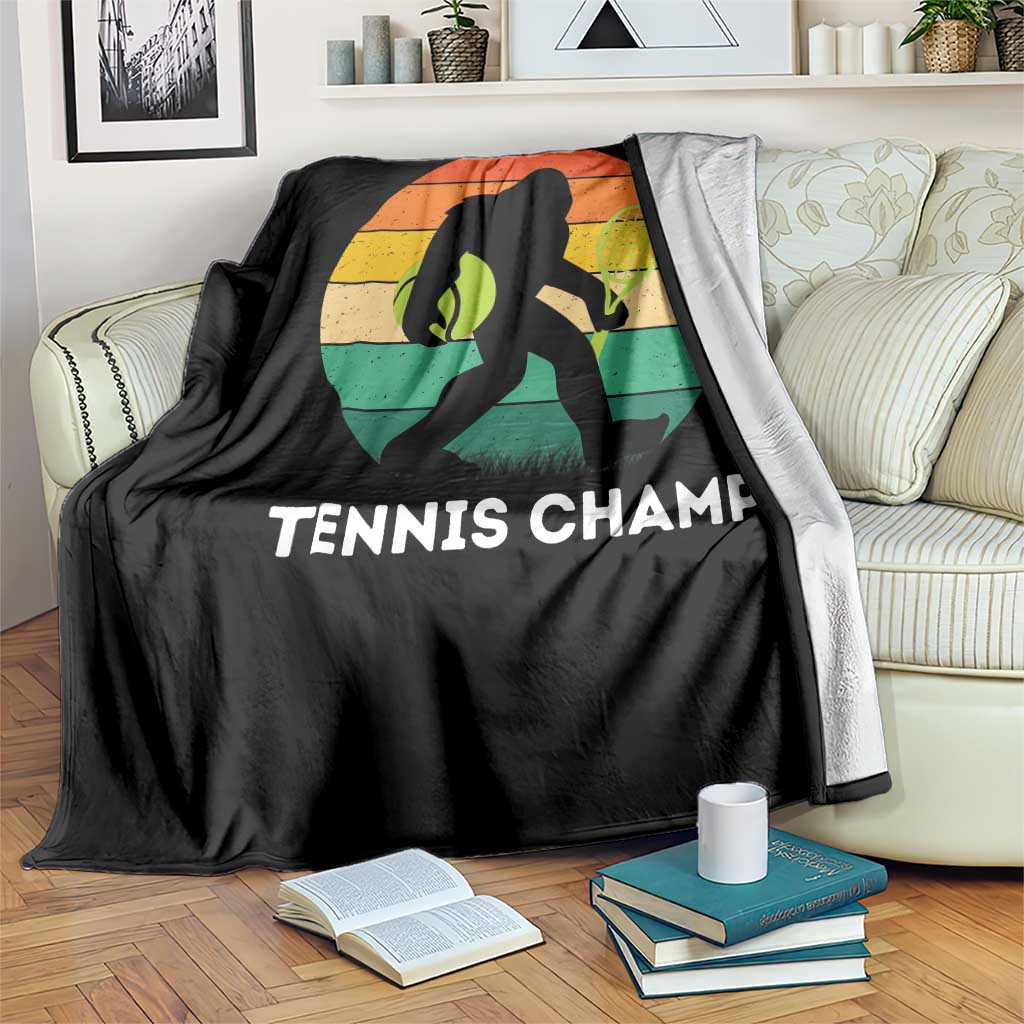 Vintage Retro Bigfoot Tennis Player Gift Throw Blanket Tennis Champ TS12 Print Your Wear