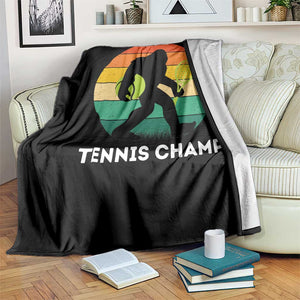 Vintage Retro Bigfoot Tennis Player Gift Throw Blanket Tennis Champ TS12 Print Your Wear