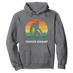 Vintage Retro Bigfoot Tennis Player Gift Hoodie Tennis Champ TS12 Charcoal Print Your Wear