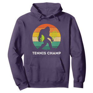 Vintage Retro Bigfoot Tennis Player Gift Hoodie Tennis Champ TS12 Purple Print Your Wear