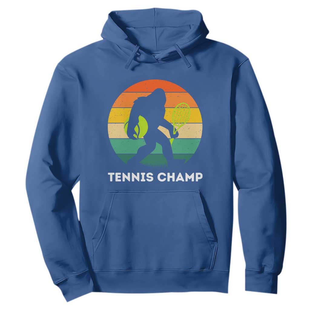 Vintage Retro Bigfoot Tennis Player Gift Hoodie Tennis Champ TS12 Royal Blue Print Your Wear