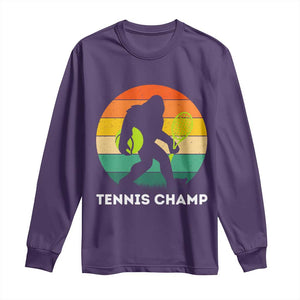 Vintage Retro Bigfoot Tennis Player Gift Long Sleeve Shirt Tennis Champ TS12 Purple Print Your Wear