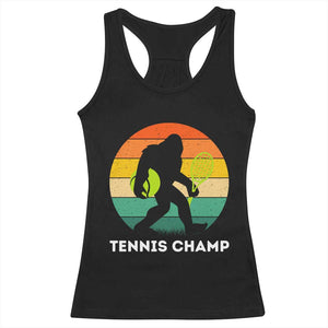 Vintage Retro Bigfoot Tennis Player Gift Racerback Tank Top Tennis Champ TS12 Black Print Your Wear