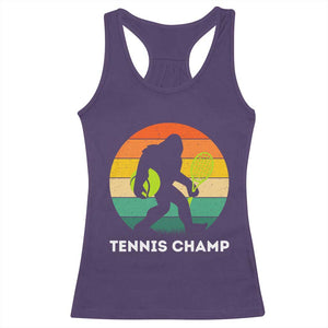 Vintage Retro Bigfoot Tennis Player Gift Racerback Tank Top Tennis Champ TS12 Purple Print Your Wear
