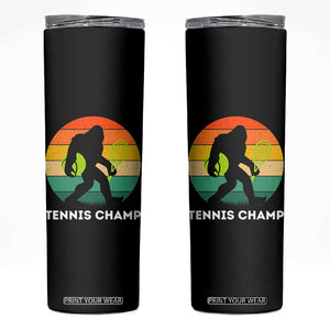 Vintage Retro Bigfoot Tennis Player Gift Skinny Tumbler Tennis Champ TS12 Black Print Your Wear