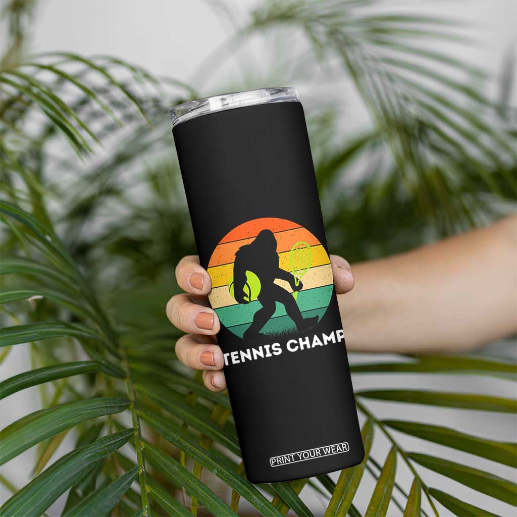 Vintage Retro Bigfoot Tennis Player Gift Skinny Tumbler Tennis Champ TS12 Print Your Wear
