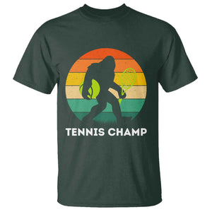 Vintage Retro Bigfoot Tennis Player Gift T Shirt Tennis Champ TS12 Dark Forest Green Print Your Wear