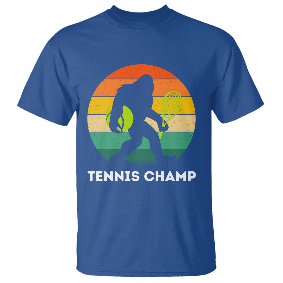 Vintage Retro Bigfoot Tennis Player Gift T Shirt Tennis Champ TS12 Royal Blue Print Your Wear