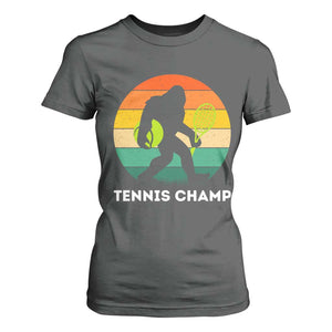 Vintage Retro Bigfoot Tennis Player Gift T Shirt For Women Tennis Champ TS12 Dark Heather Print Your Wear