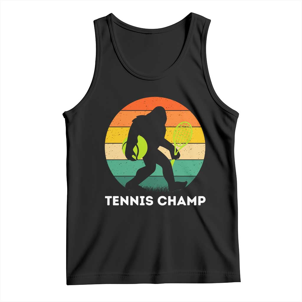 Vintage Retro Bigfoot Tennis Player Gift Tank Top Tennis Champ TS12 Black Print Your Wear