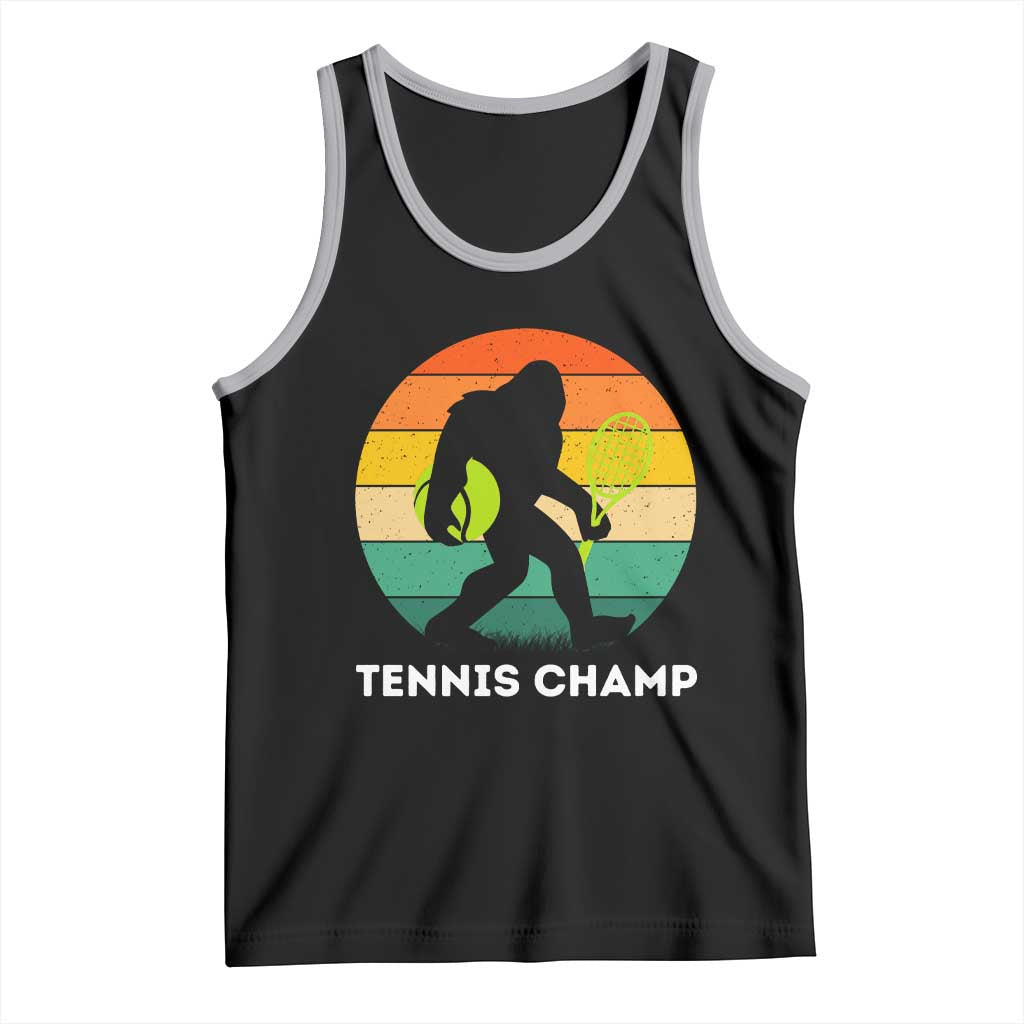 Vintage Retro Bigfoot Tennis Player Gift Tank Top Tennis Champ TS12 Black Athletic Heather Print Your Wear