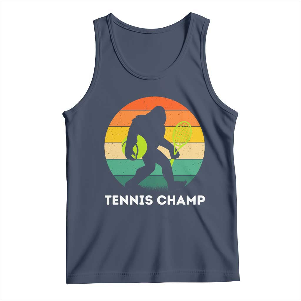 Vintage Retro Bigfoot Tennis Player Gift Tank Top Tennis Champ TS12 Navy Print Your Wear