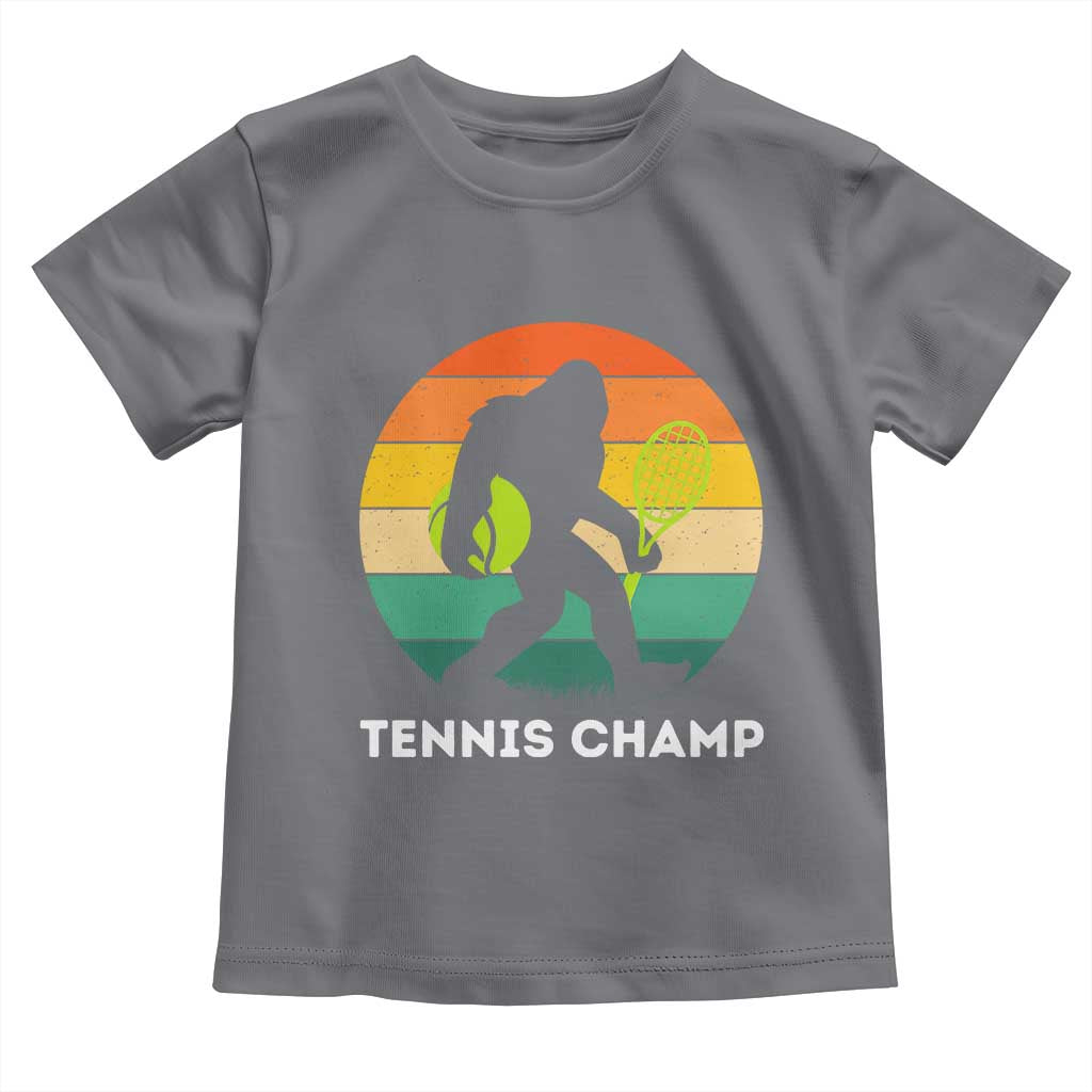 Vintage Retro Bigfoot Tennis Player Gift Toddler T Shirt Tennis Champ TS12 Charcoal Print Your Wear