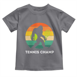 Vintage Retro Bigfoot Tennis Player Gift Toddler T Shirt Tennis Champ TS12 Charcoal Print Your Wear