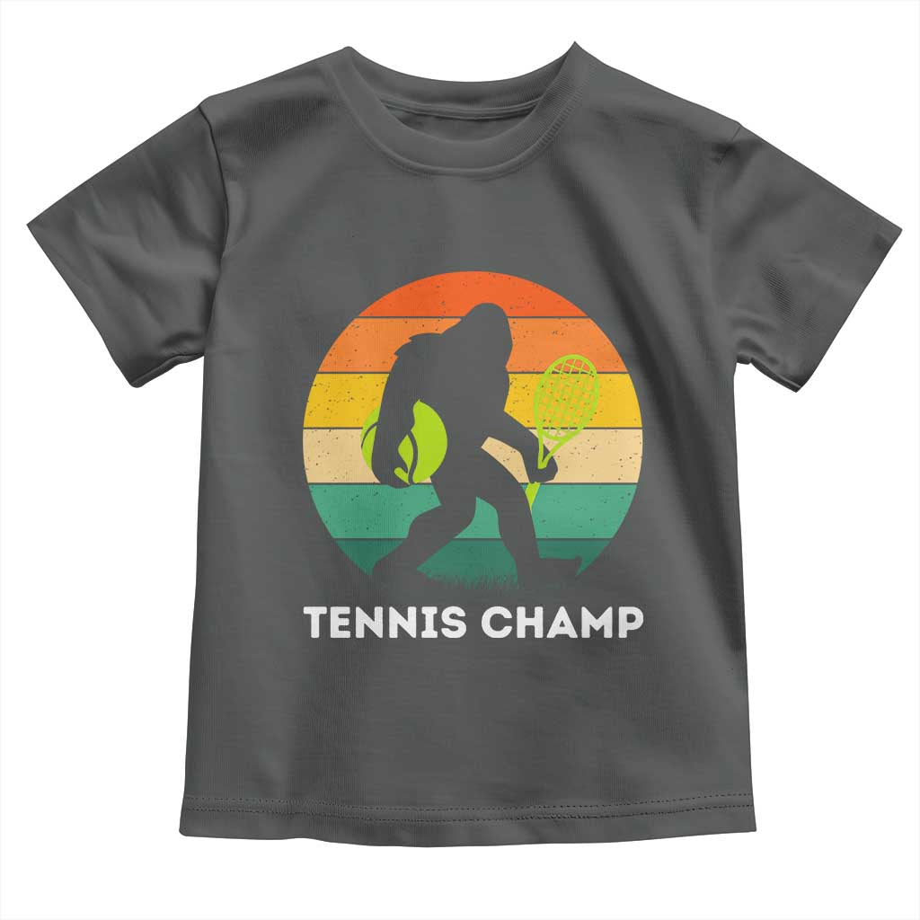 Vintage Retro Bigfoot Tennis Player Gift Toddler T Shirt Tennis Champ TS12 Dark Heather Print Your Wear
