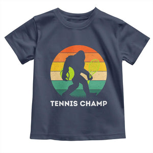 Vintage Retro Bigfoot Tennis Player Gift Toddler T Shirt Tennis Champ TS12 Navy Print Your Wear
