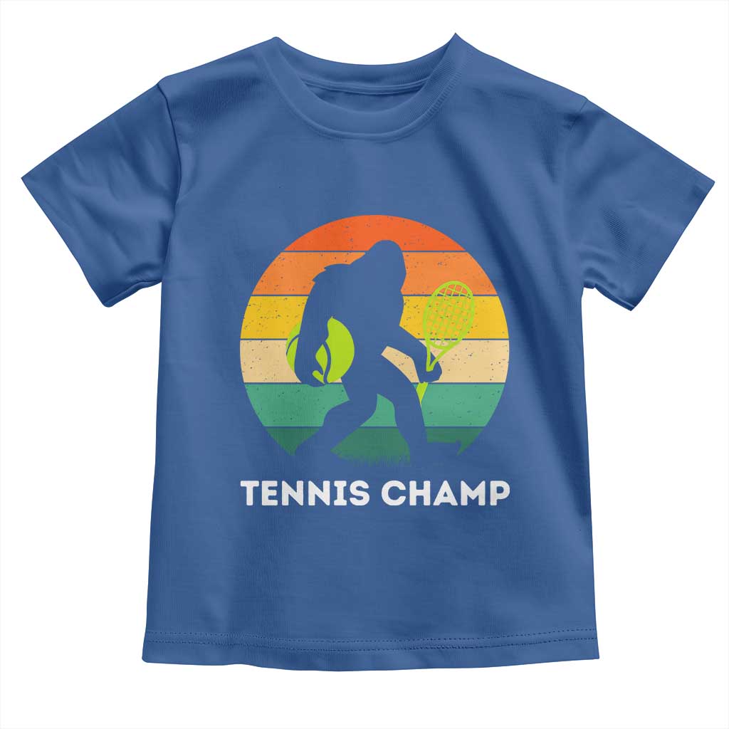 Vintage Retro Bigfoot Tennis Player Gift Toddler T Shirt Tennis Champ TS12 Royal Blue Print Your Wear