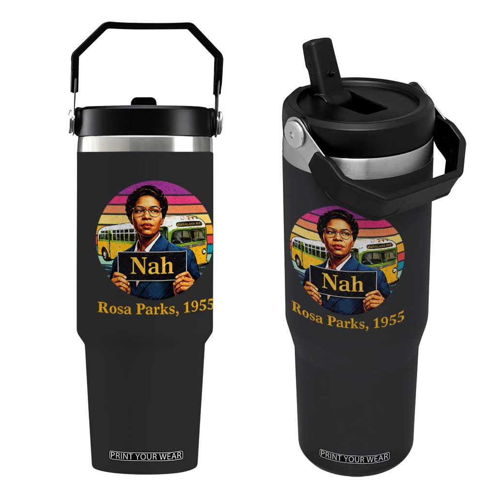 Rosa Parks Quote Flip Straw Tumbler The Only Tired I Was Was Tired Of Giving In TS12 One Size: 30 oz Black Print Your Wear
