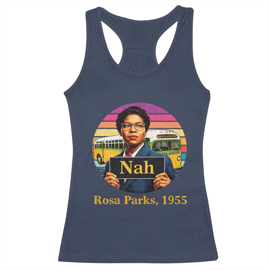Rosa Parks Quote Racerback Tank Top The Only Tired I Was Was Tired Of Giving In TS12 Navy Print Your Wear