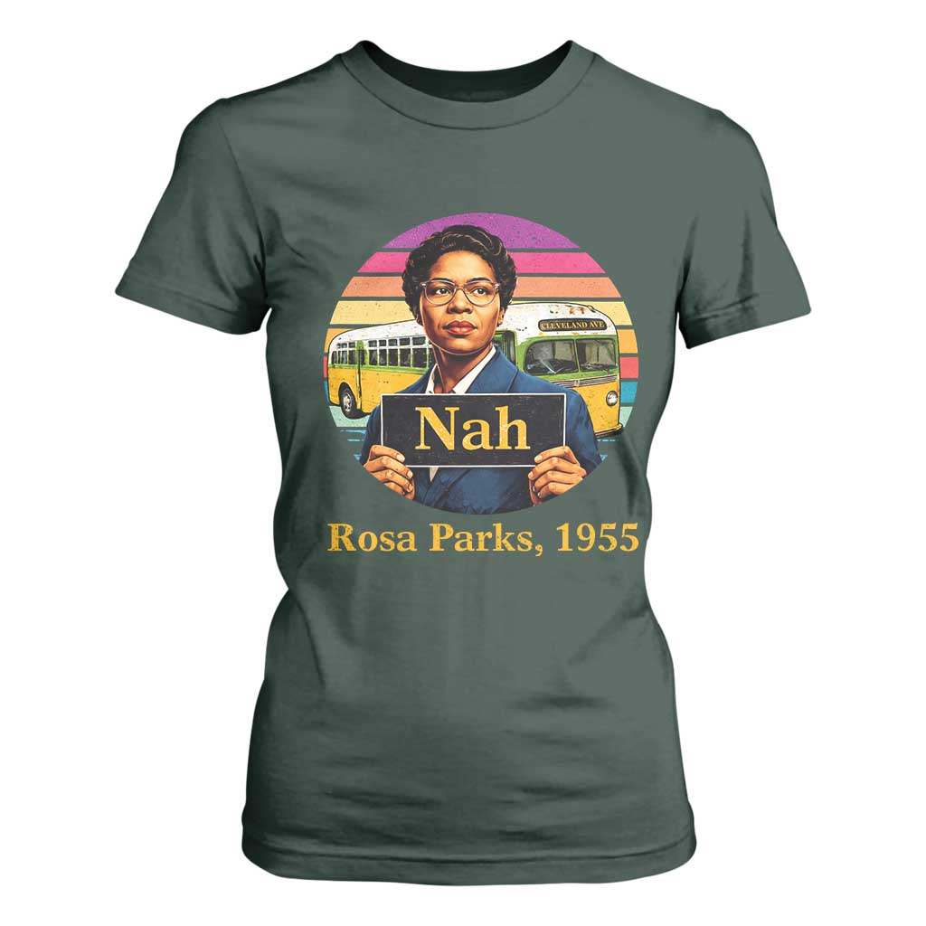 Rosa Parks Quote T Shirt For Women The Only Tired I Was Was Tired Of Giving In TS12 Dark Forest Green Print Your Wear