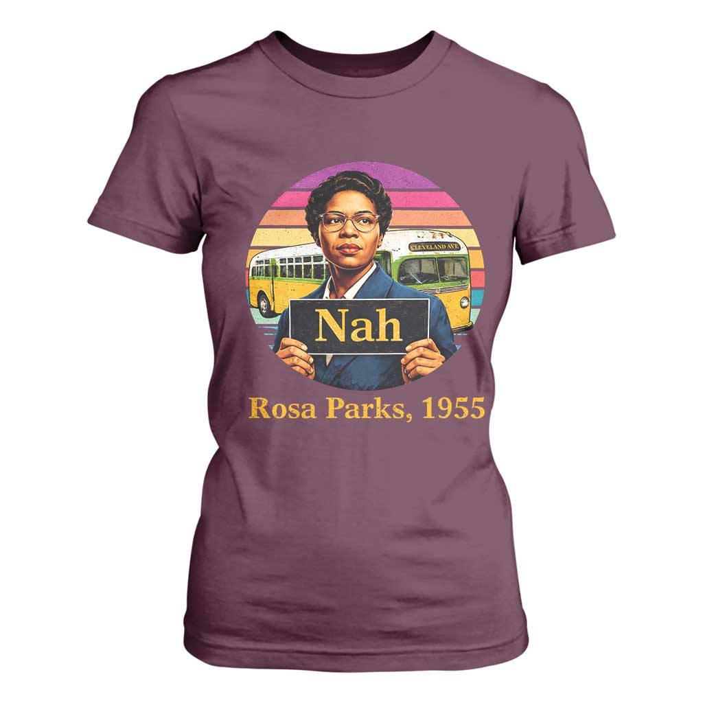 Rosa Parks Quote T Shirt For Women The Only Tired I Was Was Tired Of Giving In TS12 Maroon Print Your Wear