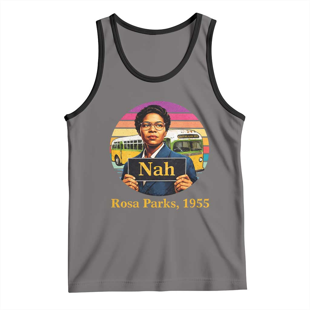 Rosa Parks Quote Tank Top The Only Tired I Was Was Tired Of Giving In TS12 Deep Heather Black Print Your Wear