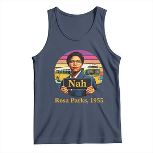 Rosa Parks Quote Tank Top The Only Tired I Was Was Tired Of Giving In TS12 Navy Print Your Wear