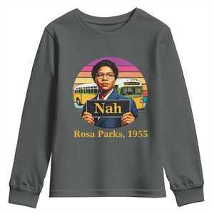 Rosa Parks Quote Youth Sweatshirt The Only Tired I Was Was Tired Of Giving In TS12 Dark Heather Print Your Wear