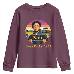 Rosa Parks Quote Youth Sweatshirt The Only Tired I Was Was Tired Of Giving In TS12 Maroon Print Your Wear