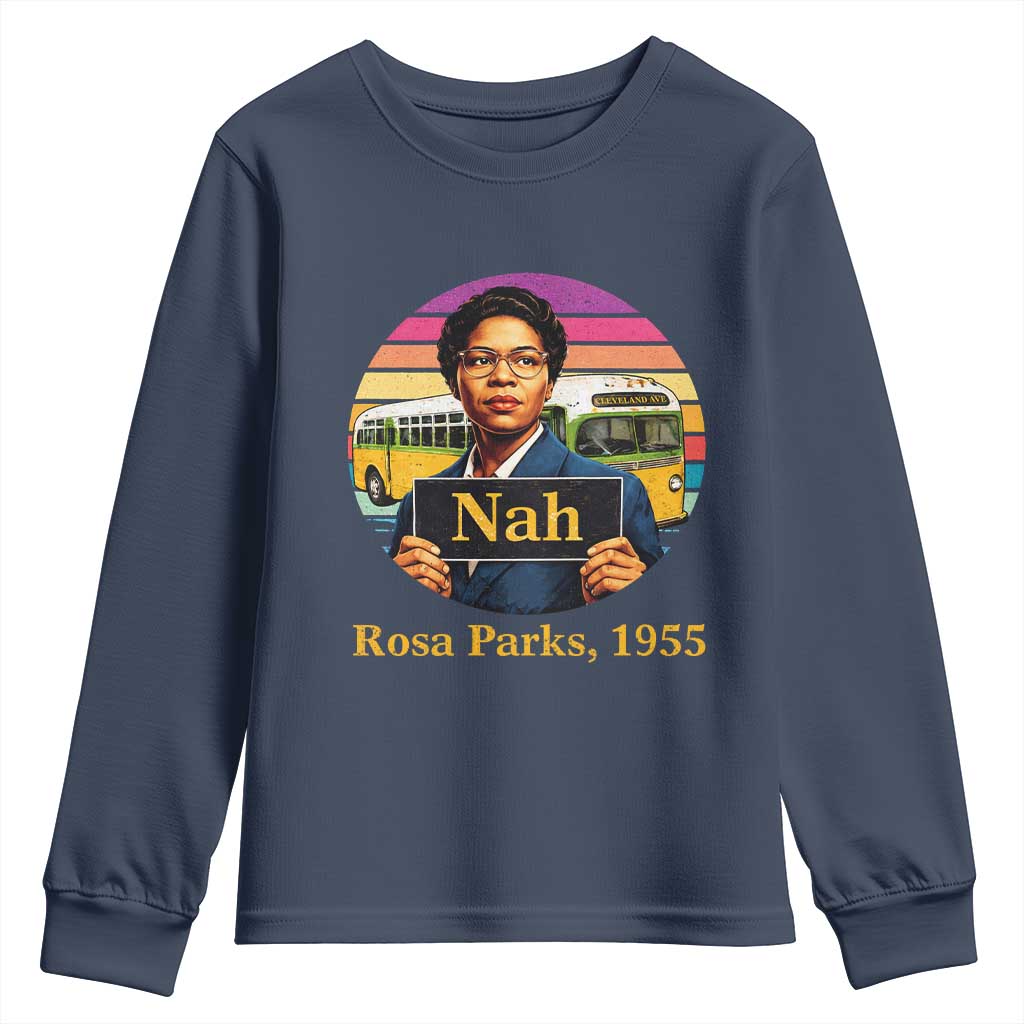 Rosa Parks Quote Youth Sweatshirt The Only Tired I Was Was Tired Of Giving In TS12 Navy Print Your Wear