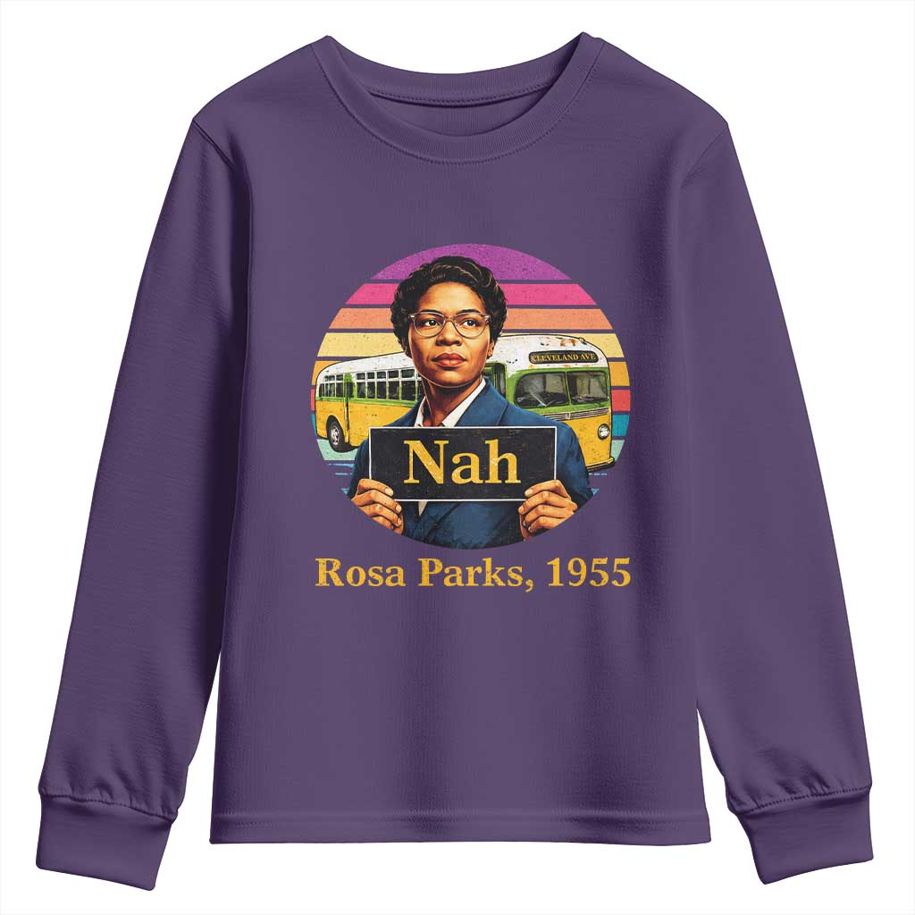 Rosa Parks Quote Youth Sweatshirt The Only Tired I Was Was Tired Of Giving In TS12 Purple Print Your Wear
