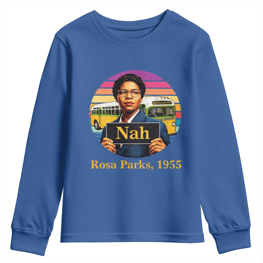 Rosa Parks Quote Youth Sweatshirt The Only Tired I Was Was Tired Of Giving In TS12 Royal Blue Print Your Wear