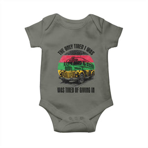 Rosa Parks Tired Of Giving In Baby Onesie Civil Bus Protest TS12 Military Green Print Your Wear