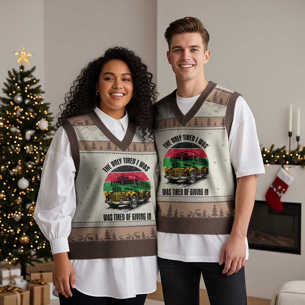 Rosa Parks Tired Of Giving In V-Neck Knit Sweater Vest Civil Bus Protest TS12 Mocha Mousse Print Your Wear