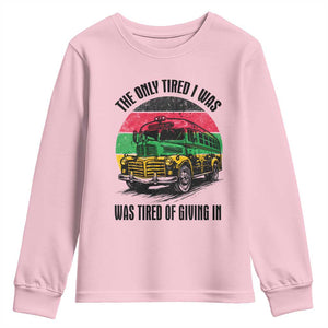 Rosa Parks Tired Of Giving In Youth Sweatshirt Civil Bus Protest TS12 Light Pink Print Your Wear