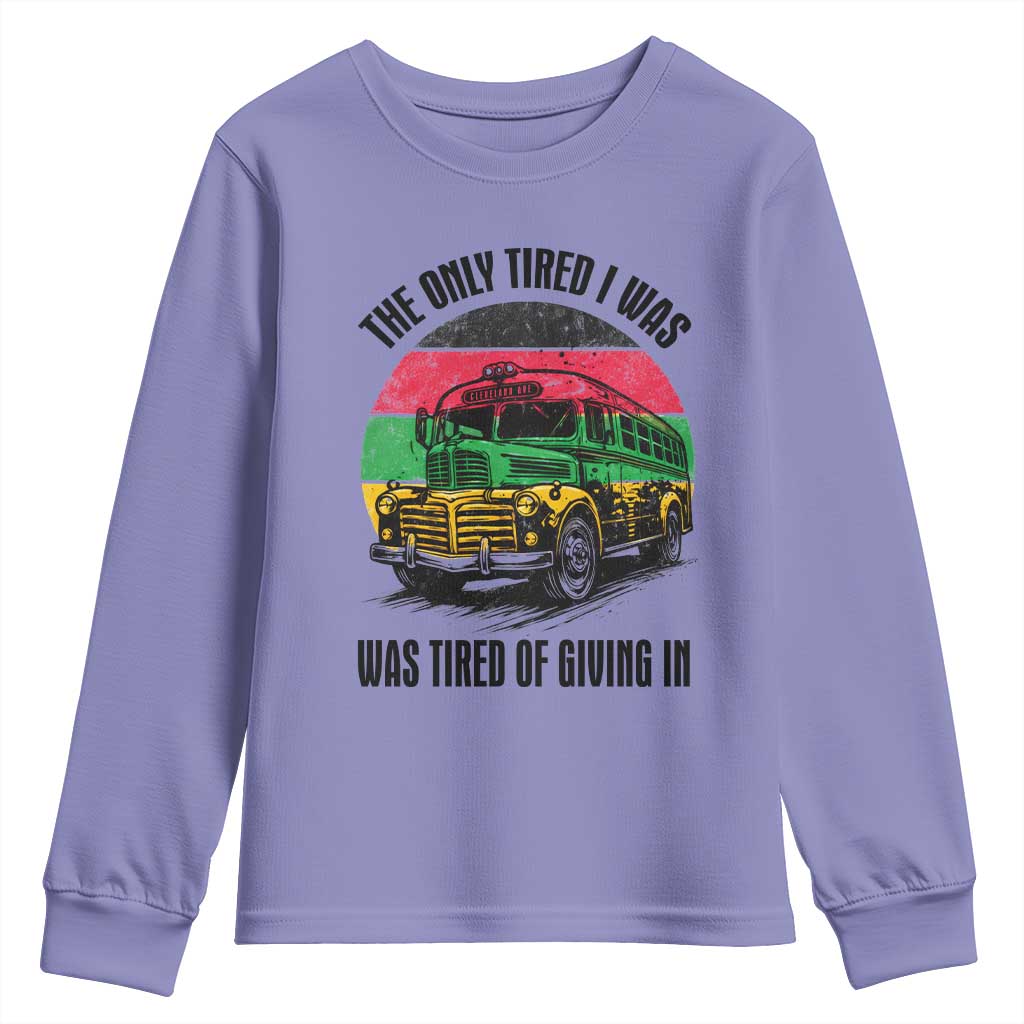 Rosa Parks Tired Of Giving In Youth Sweatshirt Civil Bus Protest TS12 Violet Print Your Wear