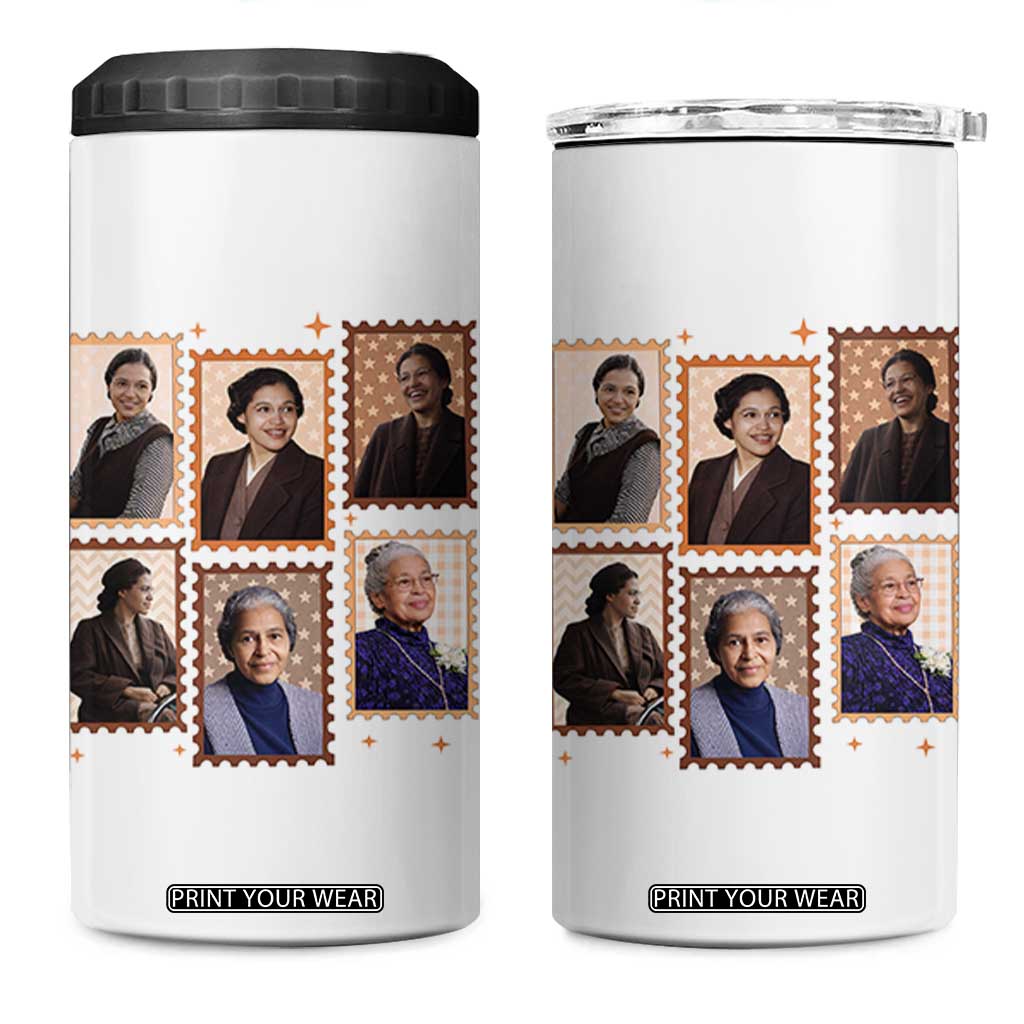 Rosa Parks 4 in 1 Can Cooler Tumbler African American Civil Rights Legacy TS12 One Size: 16 oz White Print Your Wear