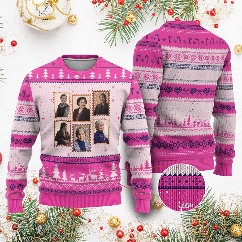 Rosa Parks Ugly Christmas Sweater African American Civil Rights Legacy TS12 Hot Pink Print Your Wear