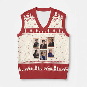 Rosa Parks V-Neck Knit Sweater Vest African American Civil Rights Legacy TS12 Beige Red Print Your Wear