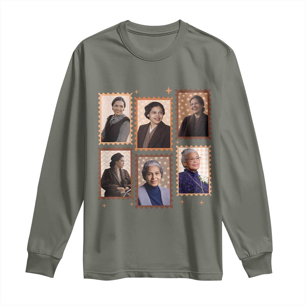 Rosa Parks Long Sleeve Shirt African American Civil Rights Legacy TS12 Military Green Print Your Wear