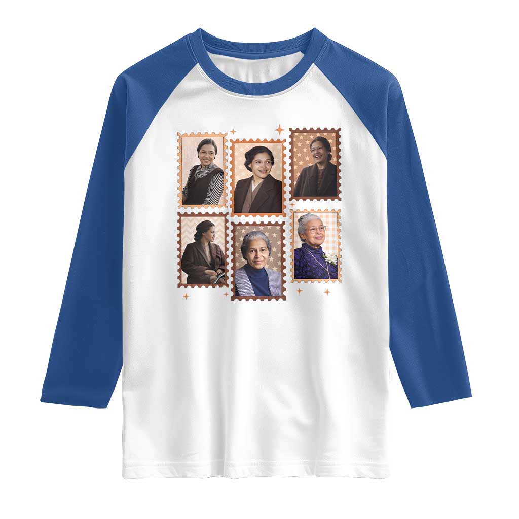 Rosa Parks Raglan Shirt African American Civil Rights Legacy TS12 White Royal Print Your Wear