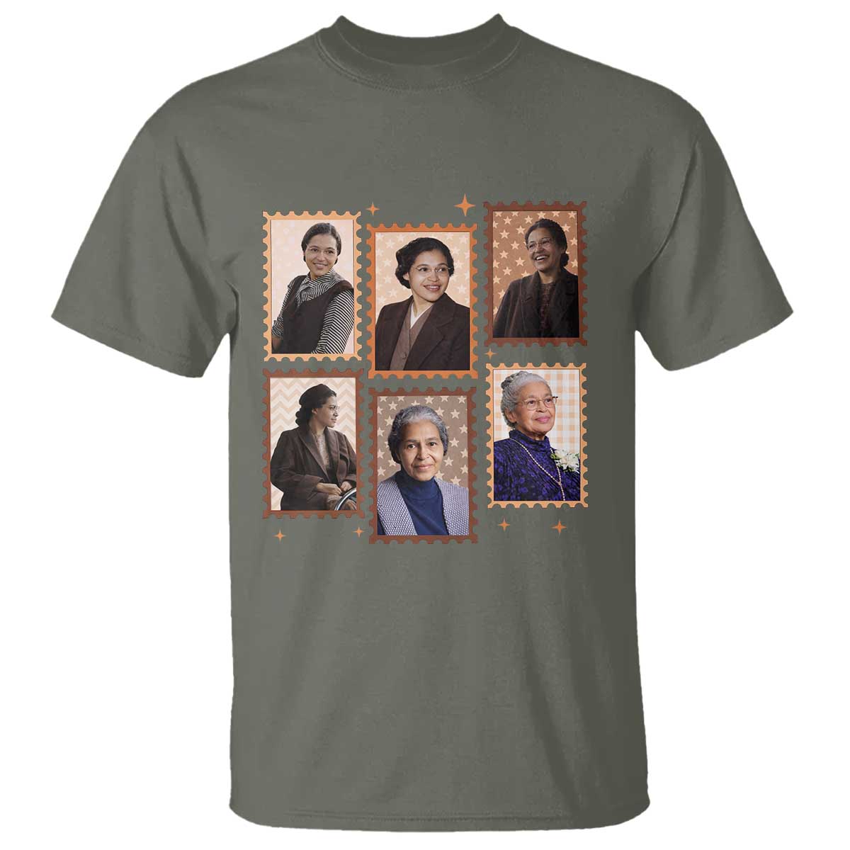 Rosa Parks T Shirt African American Civil Rights Legacy TS12 Military Green Print Your Wear