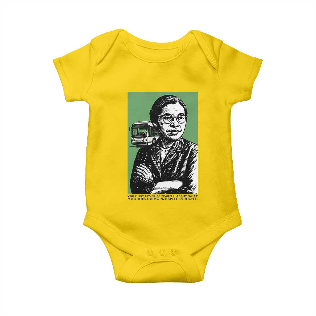 Rosa Parks Quote Baby Onesie Never Be Fearful When It Is Right TS12 Daisy Print Your Wear