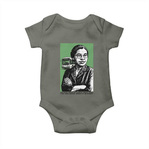 Rosa Parks Quote Baby Onesie Never Be Fearful When It Is Right TS12 Military Green Print Your Wear