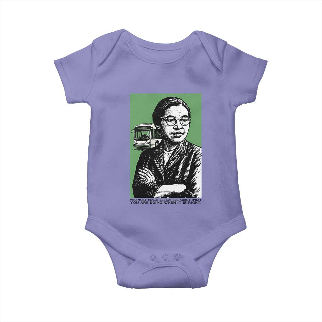 Rosa Parks Quote Baby Onesie Never Be Fearful When It Is Right TS12 Violet Print Your Wear