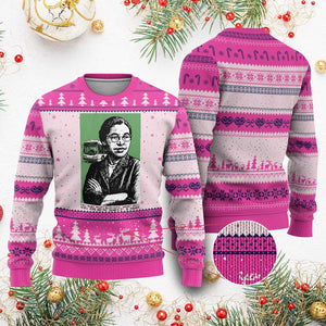 Rosa Parks Quote Ugly Christmas Sweater Never Be Fearful When It Is Right TS12 Hot Pink Print Your Wear