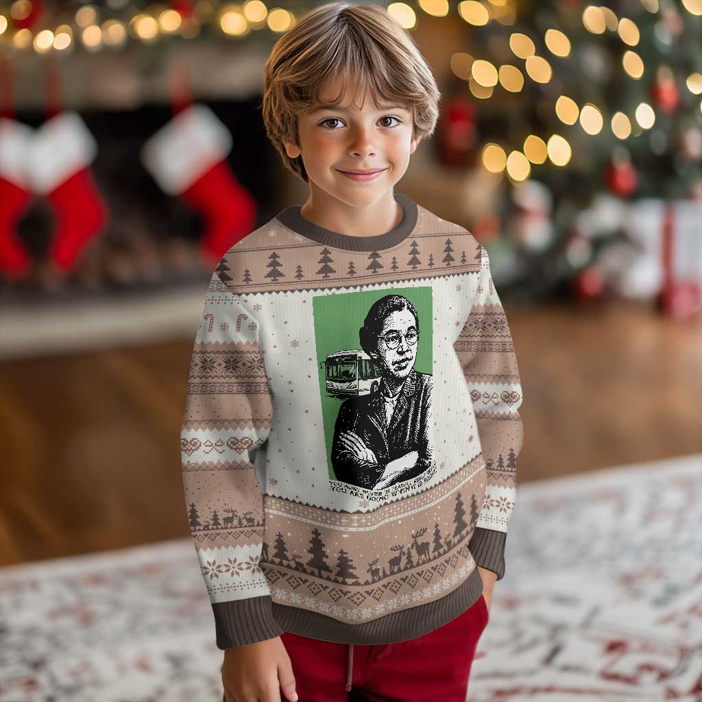 Rosa Parks Quote Ugly Christmas Sweater Never Be Fearful When It Is Right TS12 Mocha Mousse Print Your Wear