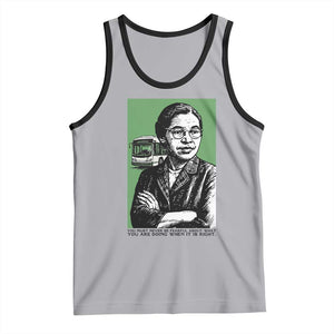 Rosa Parks Quote Tank Top Never Be Fearful When It Is Right TS12 Athletic Heather Black Print Your Wear