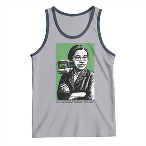 Rosa Parks Quote Tank Top Never Be Fearful When It Is Right TS12 Athletic Heather Navy Print Your Wear