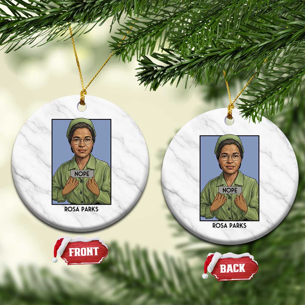 Nope Rosa Parks Ceramic Ornament Female Empowerment History Gift TS12 1pc White Marble Print Your Wear